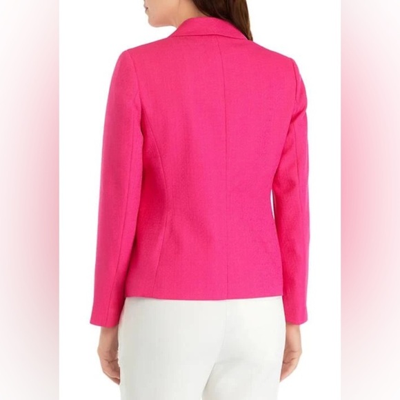 Kasper Faux Double Breasted Vibrant Pink Blazer Size 14 NWT Pink Perfection - Picture 2 of 11